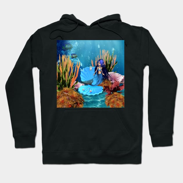 Little mermaid in the deep ocean Hoodie by Nicky2342